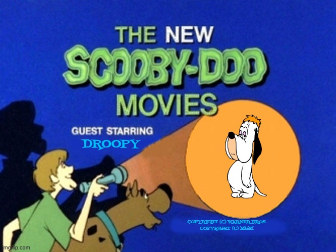 today scooby doo meets droopy | DROOPY; COPYRIGHT (C) WARNER BROS
COPYRIGHT (C) MGM | image tagged in scooby doo meets,droopy,crossover,dogs | made w/ Imgflip meme maker