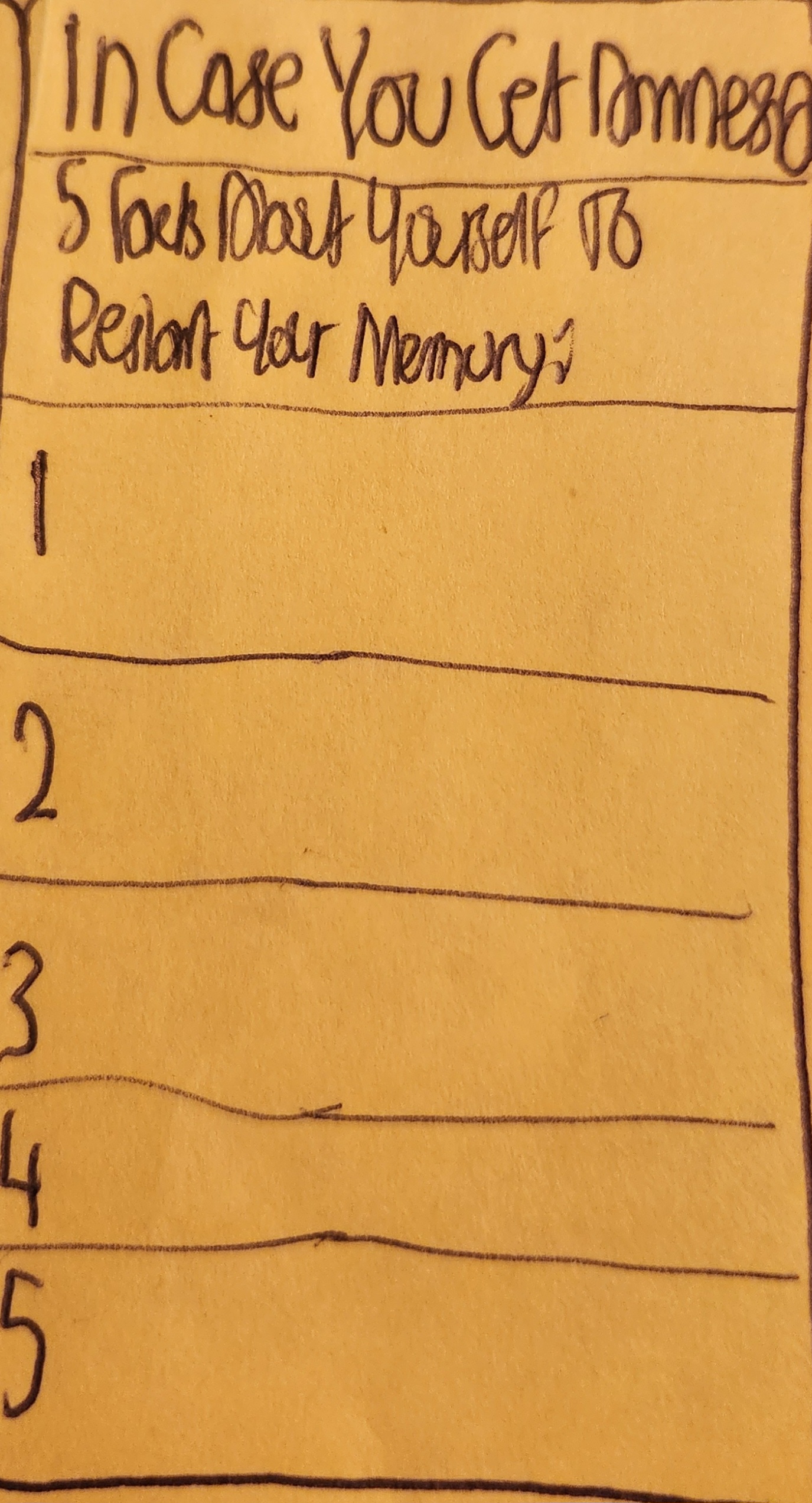 High Quality In Case You Get Amnesia Blank Meme Template