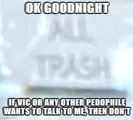 Don’t worry I can confirm | OK GOODNIGHT; IF VIC OR ANY OTHER PEDOPHILE WANTS TO TALK TO ME, THEN DON’T | image tagged in the,balls | made w/ Imgflip meme maker