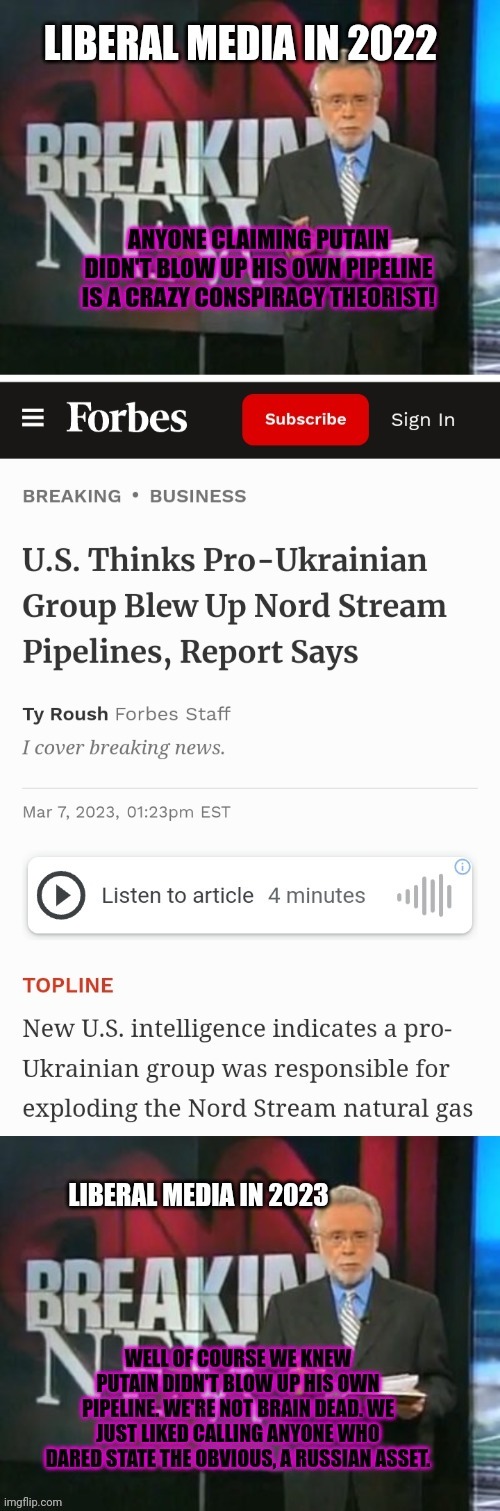 Conspiracy theories? We prefer the term spoiler alerts... | image tagged in who woulda seen this cumming,putin didnt blow,up his own pipeline,duh,spoiler alert | made w/ Imgflip meme maker