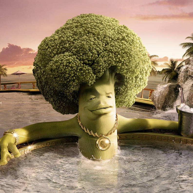 Brokoli santai Blank Meme Template