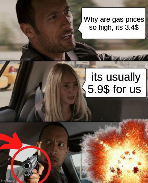 Why are gas prices so high, its 3.4$; its usually 5.9$ for us | made w/ Imgflip meme maker