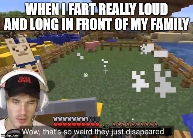 They just disappeared | WHEN I FART REALLY LOUD AND LONG IN FRONT OF MY FAMILY | image tagged in they just disappeared | made w/ Imgflip meme maker