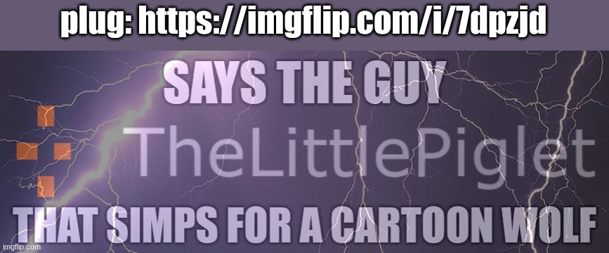 Says the guy that simps for a cartoon wolf | plug: https://imgflip.com/i/7dpzjd | image tagged in says the guy that simps for a cartoon wolf | made w/ Imgflip meme maker