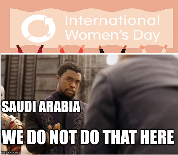 We don't do that here | SAUDI ARABIA; WE DO NOT DO THAT HERE | image tagged in we don't do that here | made w/ Imgflip meme maker