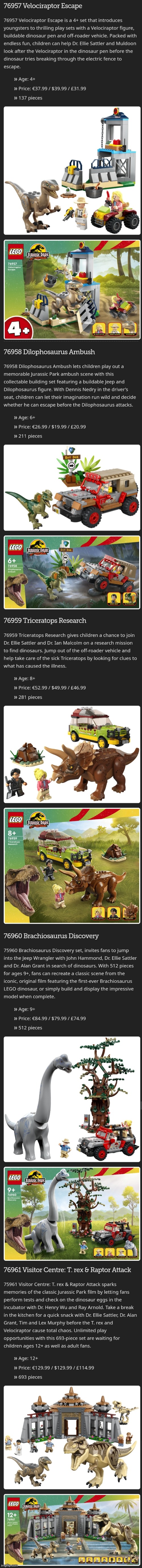 The new Jurassic Park Lego sets!!! | image tagged in lego | made w/ Imgflip meme maker