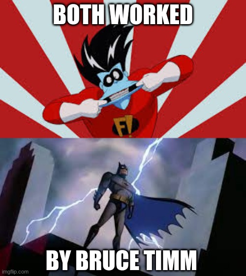 Batman and freakazoid | BOTH WORKED; BY BRUCE TIMM | image tagged in memes,batman | made w/ Imgflip meme maker