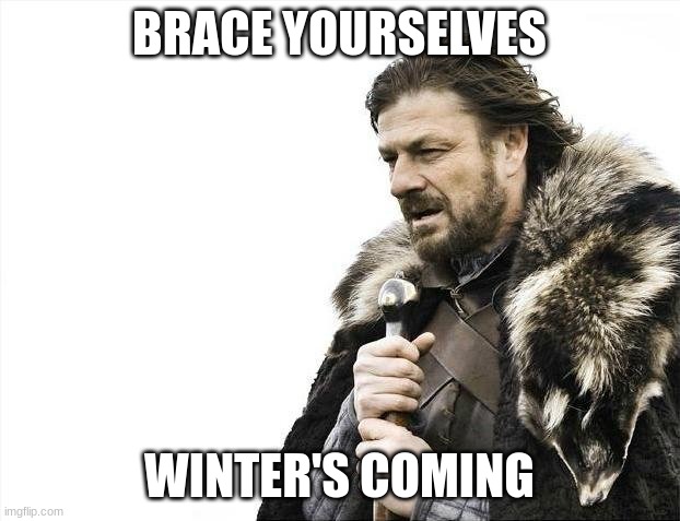 Brace Yourselves X is Coming Meme | BRACE YOURSELVES; WINTER'S COMING | image tagged in memes,brace yourselves x is coming | made w/ Imgflip meme maker