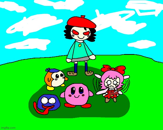 It's Kirby Time!!!! | image tagged in kirby,parody,fanart,cute,gore,funny | made w/ Imgflip meme maker