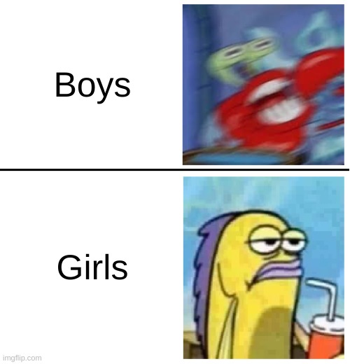 Excited vs Bored | Boys Girls | image tagged in excited vs bored | made w/ Imgflip meme maker