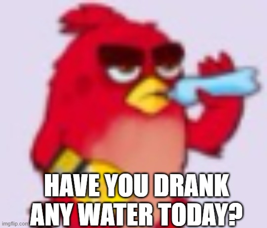 HAVE YOU DRANK ANY WATER TODAY? | image tagged in h y d r a t i o n | made w/ Imgflip meme maker