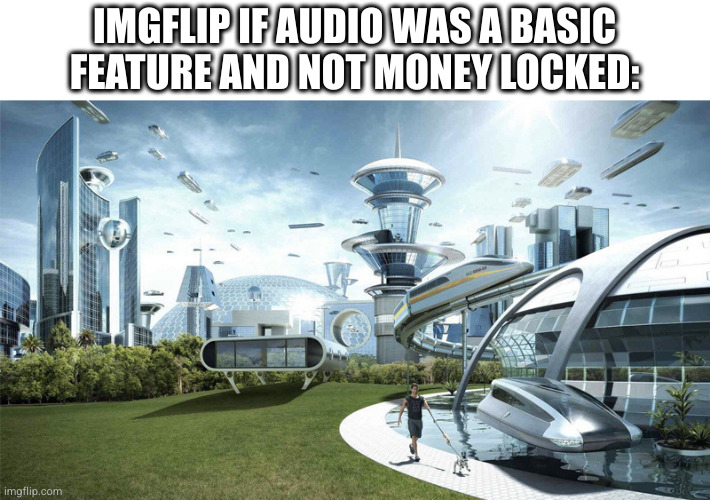 The future world if | IMGFLIP IF AUDIO WAS A BASIC FEATURE AND NOT MONEY LOCKED: | image tagged in the future world if | made w/ Imgflip meme maker