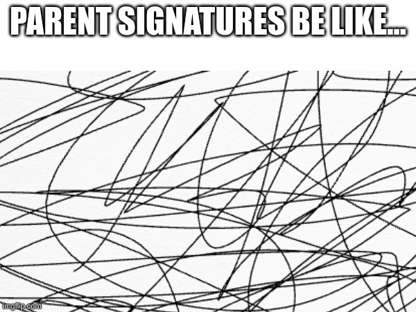 It's just a scribble | PARENT SIGNATURES BE LIKE... | image tagged in writing,fun | made w/ Imgflip meme maker