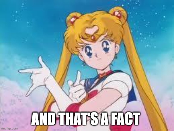 Sailor Moon Punishes | AND THAT'S A FACT | image tagged in sailor moon punishes | made w/ Imgflip meme maker