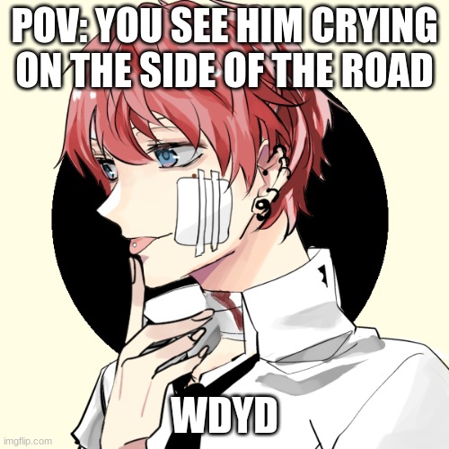 POV: YOU SEE HIM CRYING ON THE SIDE OF THE ROAD; WDYD | made w/ Imgflip meme maker