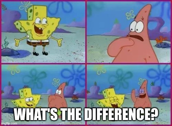 Texas Spongebob | WHAT'S THE DIFFERENCE? | image tagged in texas spongebob | made w/ Imgflip meme maker