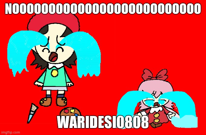 TheDreamingJester | NOOOOOOOOOOOOOOOOOOOOOOOOOO; WARIDESI0808 | image tagged in adeleine and ribbon is crying | made w/ Imgflip meme maker