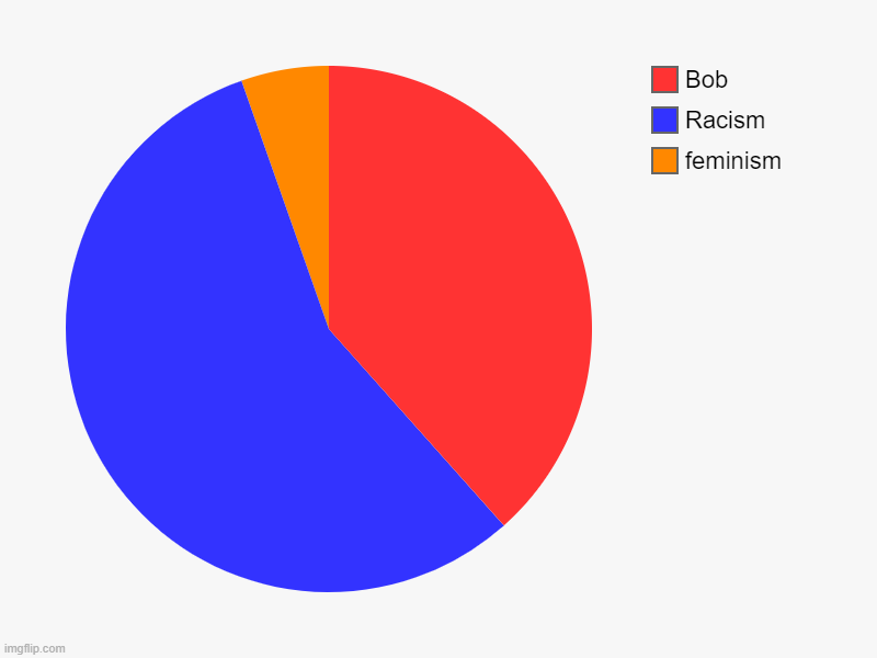 feminism, Racism, Bob | image tagged in charts,pie charts | made w/ Imgflip chart maker