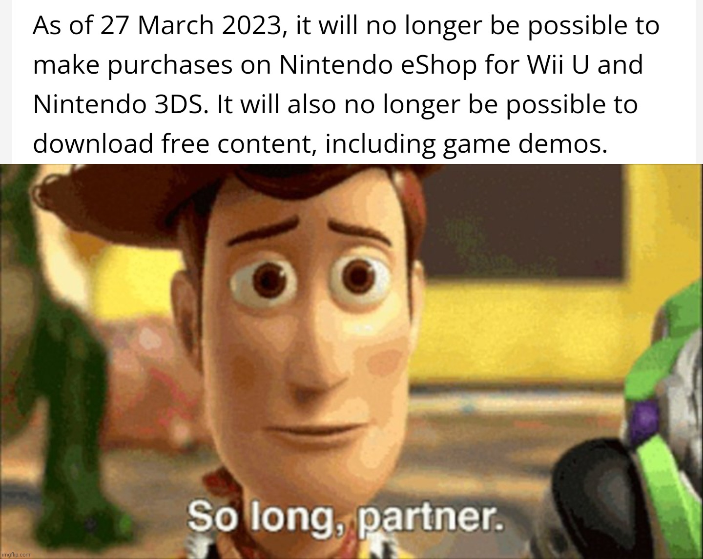Only nineteen days left... | image tagged in so long partner,toy story,nintendo,memes | made w/ Imgflip meme maker
