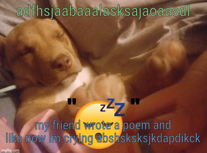 quandale | adfhsjaabaaalasksajaoaasdl; my friend wrote a poem and like now im crying abshsksksjkdapdikck | image tagged in quandale | made w/ Imgflip meme maker