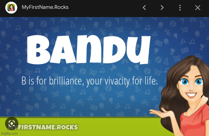 why did this "myfirstname.Rocks" thing appear when i searched up my name :skull emoji:  (there is also some guy who drew bandu b | image tagged in memes,dave and bambi | made w/ Imgflip meme maker