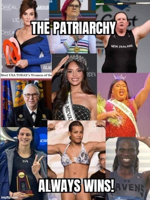 I guess The Patriarchy in America is real after all. Why aren't feminists saying anything? | image tagged in woke,memes,transgender,feminists,patriarchy,liberals | made w/ Imgflip meme maker