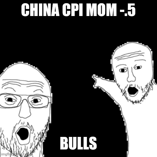 wojak pointing | CHINA CPI MOM -.5; BULLS | image tagged in wojak pointing | made w/ Imgflip meme maker