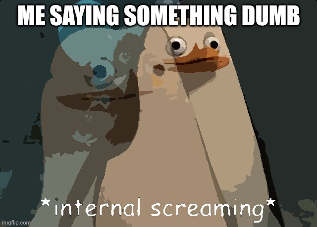 Private Internal Screaming | ME SAYING SOMETHING DUMB | image tagged in private internal screaming | made w/ Imgflip meme maker