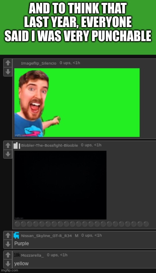 AND TO THINK THAT LAST YEAR, EVERYONE SAID I WAS VERY PUNCHABLE | made w/ Imgflip meme maker