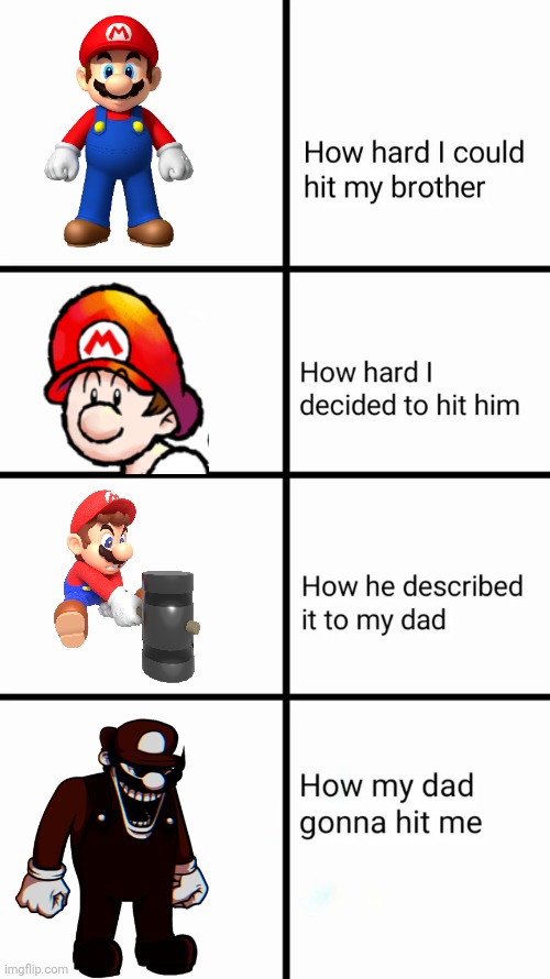 The Mario difficulty Mode | image tagged in how hard i could hit my brother,mx | made w/ Imgflip meme maker