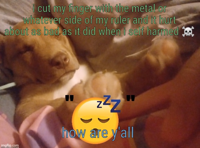 quandale | i cut my finger with the metal or whatever side of my ruler and it hurt about as bad as it did when i self harmed ☠️; how are y'all | image tagged in quandale | made w/ Imgflip meme maker