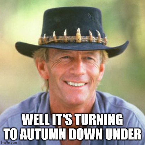 australianguy | WELL IT'S TURNING TO AUTUMN DOWN UNDER | image tagged in australianguy | made w/ Imgflip meme maker
