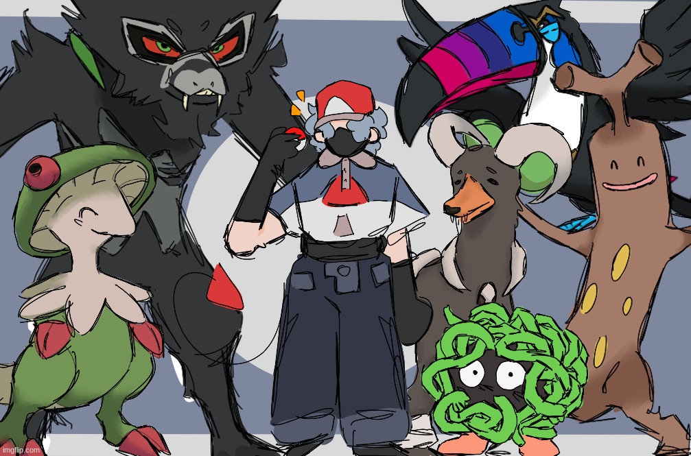 got inspo from sketchy to draw a pokemon AU of mush-- because yeah- anyways here it is :) | made w/ Imgflip meme maker