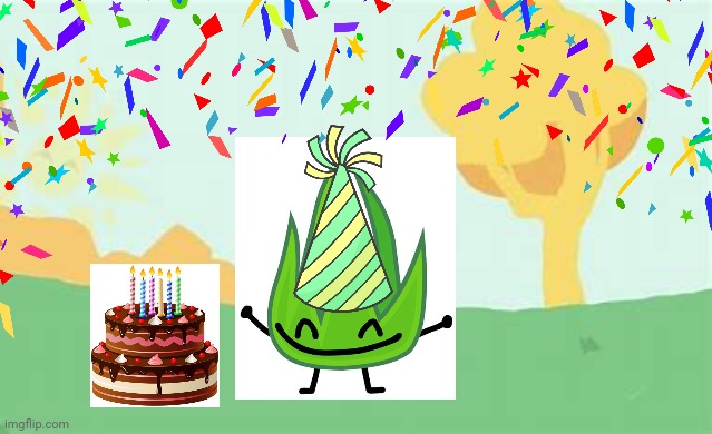 Happy birthday ? Grassy! | image tagged in bfb,happy birthday,march 9th | made w/ Imgflip meme maker