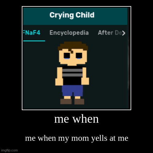 *sobs agressively* | image tagged in funny,demotivationals,fnaf,crying child | made w/ Imgflip demotivational maker