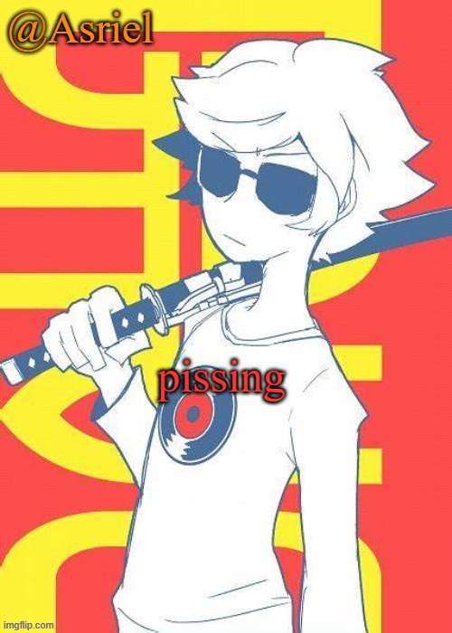 Asriel's Dave Strider template | pissing | image tagged in asriel's dave strider template | made w/ Imgflip meme maker