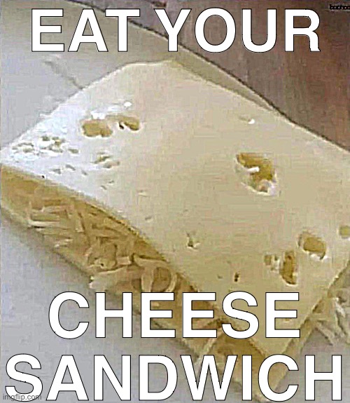 real | EAT YOUR; CHEESE SANDWICH | image tagged in bruh,lol,why are you reading this | made w/ Imgflip meme maker