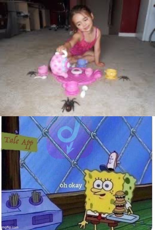 She just ain’t scared | image tagged in oh okay spongebob | made w/ Imgflip meme maker