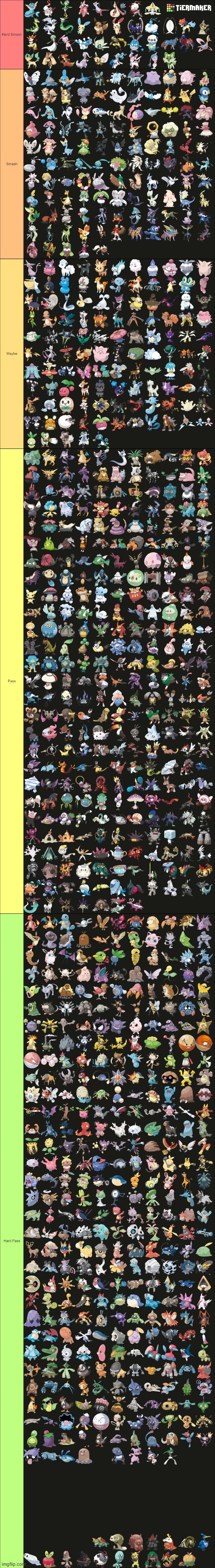 my Pokémon SMASH OR PASS | image tagged in pokemon,smash or pass | made w/ Imgflip meme maker