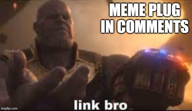 link bro | MEME PLUG IN COMMENTS | image tagged in link bro | made w/ Imgflip meme maker