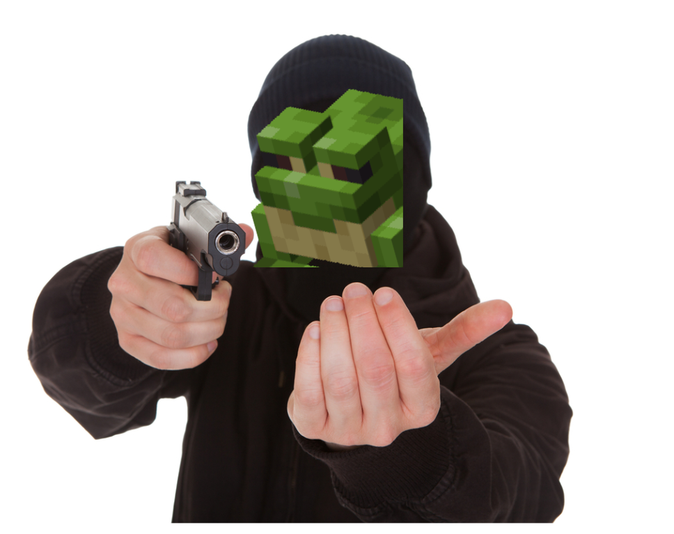 High Quality Minecraft Frog Robbery Blank Meme Template