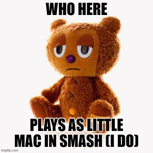 Pj plush | WHO HERE; PLAYS AS LITTLE MAC IN SMASH (I DO) | image tagged in pj plush | made w/ Imgflip meme maker