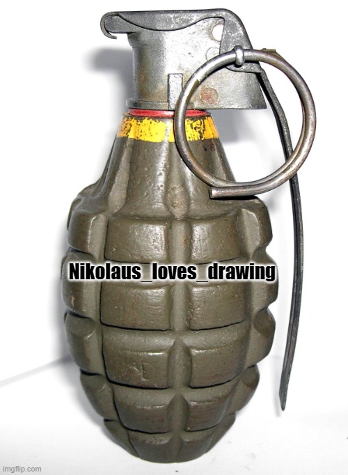 grenade | Nikolaus_loves_drawing | image tagged in grenade | made w/ Imgflip meme maker