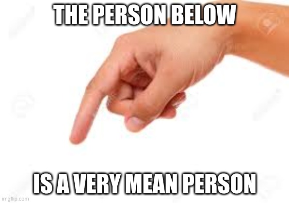 title | THE PERSON BELOW; IS A VERY MEAN PERSON | image tagged in the person below | made w/ Imgflip meme maker