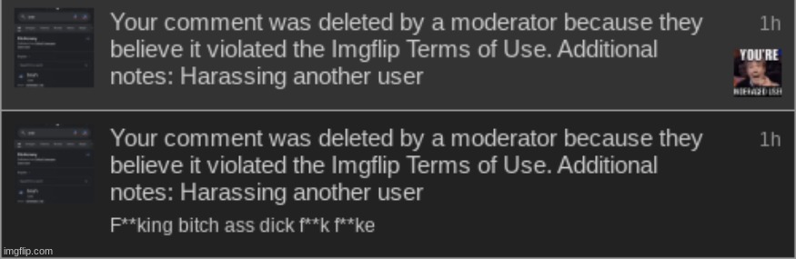 did anyone else get comment banned from doing this? | made w/ Imgflip meme maker
