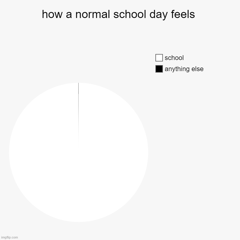 its true | how a normal school day feels | anything else, school | image tagged in charts,pie charts,school meme | made w/ Imgflip chart maker