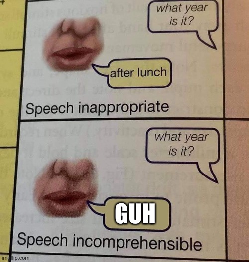 @pochita | GUH | image tagged in speech incomprehensible | made w/ Imgflip meme maker