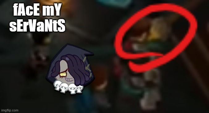 hahahahah licorice cookie hahahaha | fAcE mY sErVaNtS | image tagged in never pause ninjago 2 | made w/ Imgflip meme maker