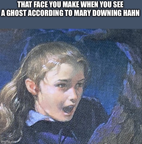 That face you make | THAT FACE YOU MAKE WHEN YOU SEE A GHOST ACCORDING TO MARY DOWNING HAHN | image tagged in that face you make | made w/ Imgflip meme maker