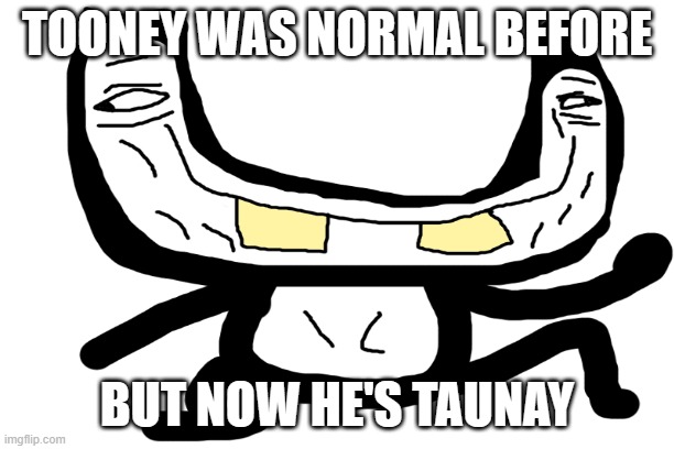 TAUNAY | TOONEY WAS NORMAL BEFORE; BUT NOW HE'S TAUNAY | image tagged in lol so funny | made w/ Imgflip meme maker